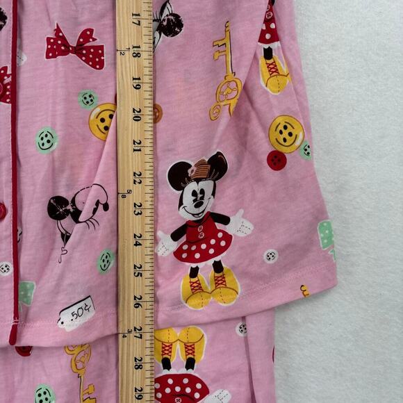 Disney Pajama Set Pink Minnie Mouse Print Size XL Top Size L Bottom - Picture 6 of 13